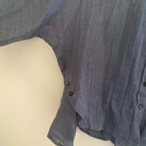 Fate by LFD 100% Linen Blouse Blue Womens Size Small - Picture 6 of 8
